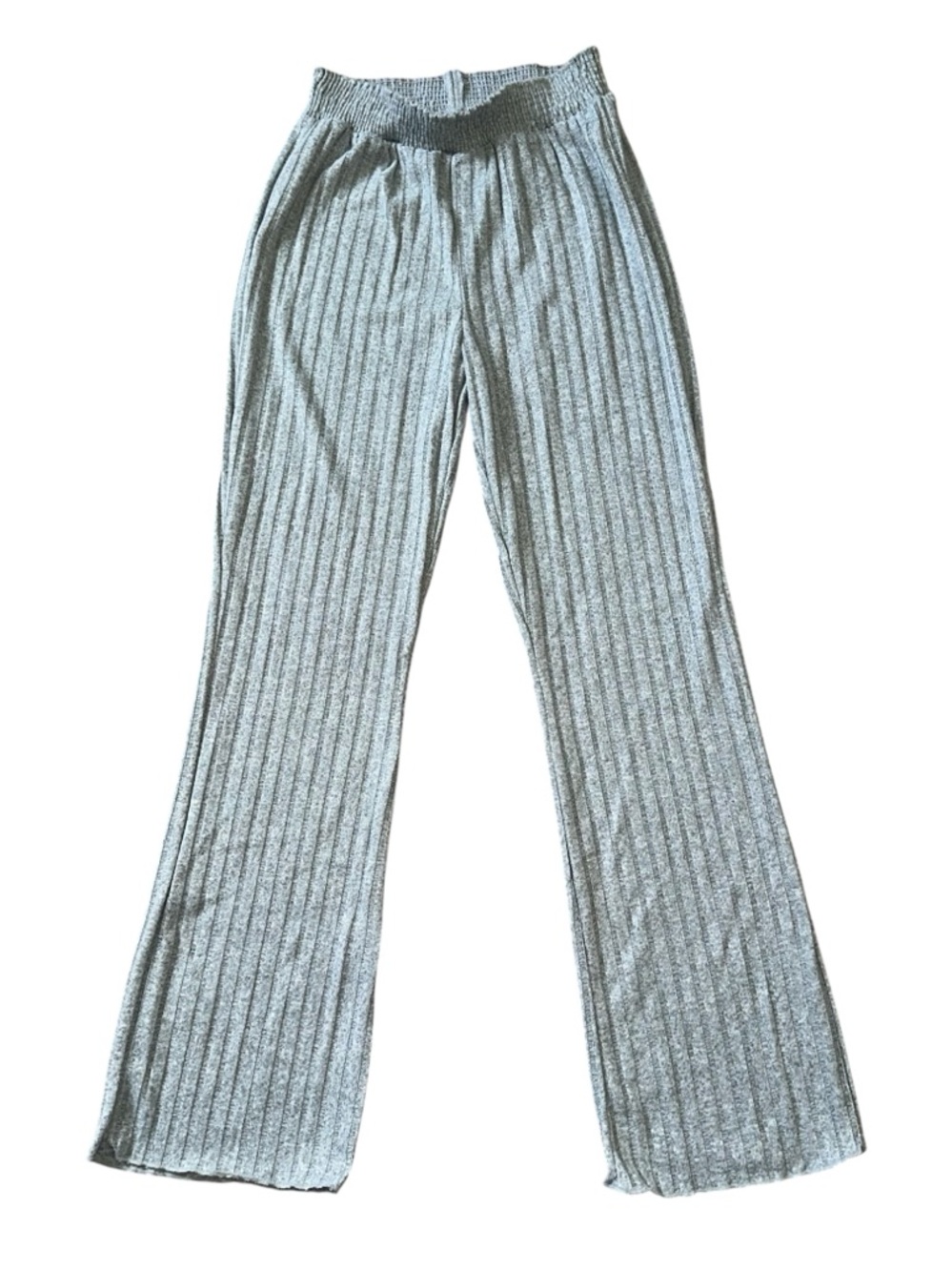 Women's Auden Super Soft Rib Knit Lettuce Hem Bootcut Flare Lounge Pants - Picture 2 of 5